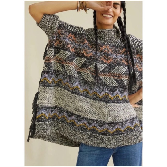 Anthropologie Pilcro Magda Knit Poncho M/L - Picture 5 of 15